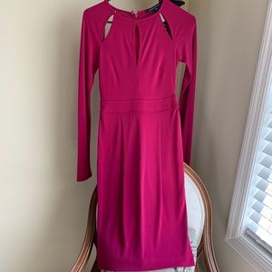 French connection long sleeve Fuchsia dress